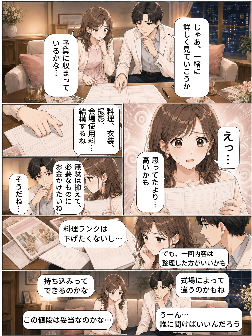 見積もりを見て困惑する2人