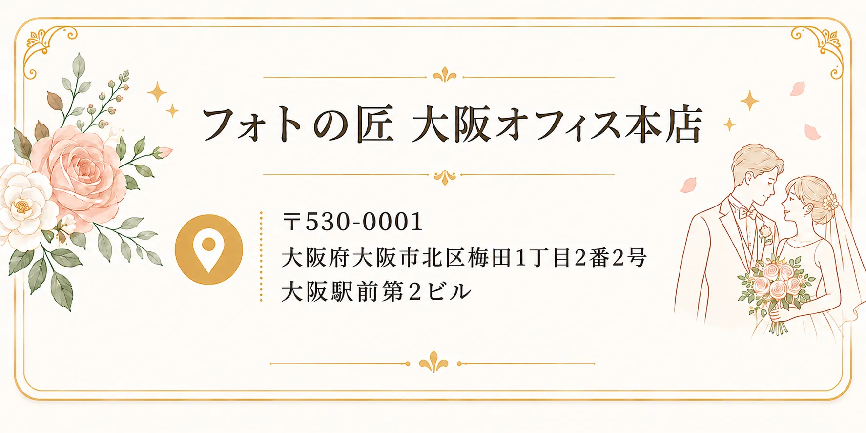フォトの匠 大阪オフィス本店の所在地と周辺地図